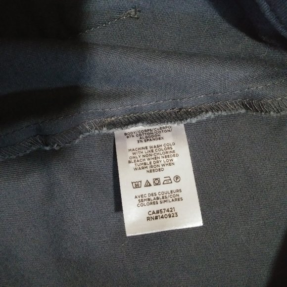 LOFT Outlet Dark Charcoal Grey Khaki Cotton Mini Skirt Button Front Womens Sz 10 - Picture 5 of 5